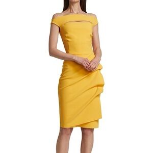Chiara Boni Melania Off Shoulder Cut Out Dress Yellow Women's Size 52